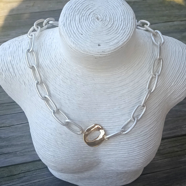 Sonoma Silver And Gold Chain Necklace 10$